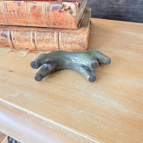 OOAK Signed Jeremy Diller Raku Spirit Horse with Turquoise Eyes & Copper Mane - Picture 5 of 13